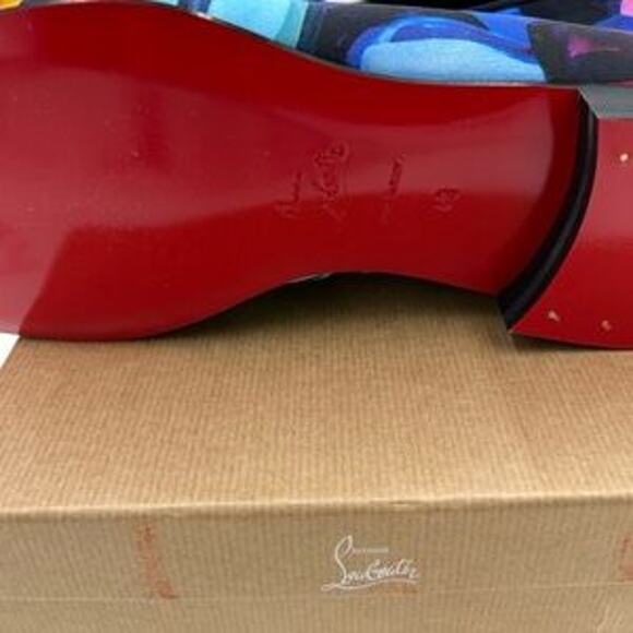 Men\'s Christian Louboutin, dandy chick roses, satin loafers size 43 made Italy main image 10